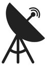 Satellite dish antenna black icon. Communication symbol Royalty Free Stock Photo