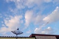 Satellite dish and antenna. Digital and analog.