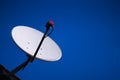 Satellite dish antenna on roof with blue sky background Royalty Free Stock Photo