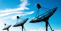 Satellite dish antennas under sky Royalty Free Stock Photo
