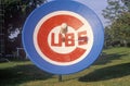 Satellite dish with Chicago Cubs emblem in South Bend, IN