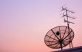 Satellite dish on Evening light