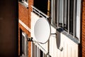 Satellite dish for high-rise building Royalty Free Stock Photo