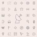 satellite dish icon. Detailed set of navigation icons. Premium quality graphic design sign. One of the collection icons for websit Royalty Free Stock Photo