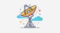 Satellite Dish Icon for Effective Communication Technology Solutions Royalty Free Stock Photo