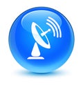 Satellite dish icon glassy cyan blue round button Royalty Free Stock Photo