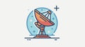 Modern Satellite Dish Icon for Communication Technology Concept Royalty Free Stock Photo