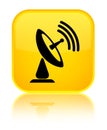 Satellite dish icon special yellow square button