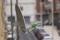 Satellite dish installed on the facade of a building Royalty Free Stock Photo