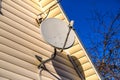 Satellite dish installed at their summer house Royalty Free Stock Photo