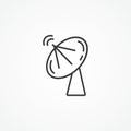 Satellite Dish line icon, antenna and radar icon Royalty Free Stock Photo