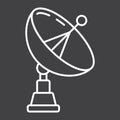 Satellite Dish line icon, antenna and radar Royalty Free Stock Photo