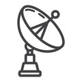 Satellite Dish line icon, antenna and radar Royalty Free Stock Photo