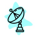 Satellite Dish line icon, antenna and radar, vector graphics Royalty Free Stock Photo