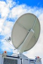 Satellite Dish on Mobile DSNG on Blue Sky Royalty Free Stock Photo