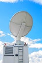 Satellite Dish on Mobile DSNG on Blue Sky Royalty Free Stock Photo