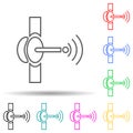 Satellite dish multi color set icon. Simple thin line, outline of telecommunication icons for ui and ux, website or mobile Royalty Free Stock Photo