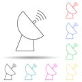 Satellite dish multi color set icon. Simple thin line, outline vector of navigation icons for ui and ux, website or mobile Royalty Free Stock Photo