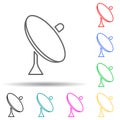 satellite dish multi color style icon. Simple thin line, outline vector of new technologies icons for ui and ux, website or mobile