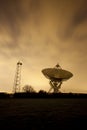 Satellite dish at night