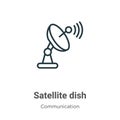 Satellite dish outline vector icon. Thin line black satellite dish icon, flat vector simple element illustration from editable Royalty Free Stock Photo