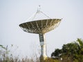 Satellite dish receiving data signal Royalty Free Stock Photo