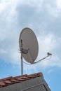Satellite dish on the roof Royalty Free Stock Photo