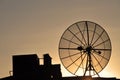 Satellite dish on a roof Royalty Free Stock Photo