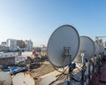 The satellite dish on the roof top of building in Casablanca Royalty Free Stock Photo