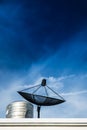 Satellite dish on roof top, TV communication Royalty Free Stock Photo