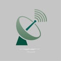 Satellite Dish Signal Transmission Vector Icon Royalty Free Stock Photo
