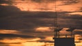 Satellite dish sky sunset communication technology network image background for design Royalty Free Stock Photo