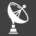 Satellite Dish solid icon, antenna and radar Royalty Free Stock Photo