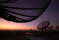 Satellite dish sunset Royalty Free Stock Photo