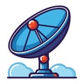 Satellite Dish Technology Illustration for Communication Signals Royalty Free Stock Photo