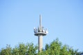 Satellite dish tower and antenna for communication and mobile technology network Royalty Free Stock Photo