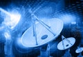 Satellite dish transmission data Royalty Free Stock Photo