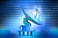 Satellite dish transmission data Royalty Free Stock Photo