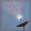 Satellite dish transmission data Royalty Free Stock Photo