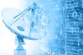 Satellite dish transmission data Royalty Free Stock Photo