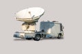 Satellite dish truck for live broadcast, isolated on white background Royalty Free Stock Photo
