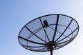 Satellite dish with twilight blue sky Royalty Free Stock Photo