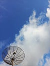Satellite dish under blue sky and white cloud Royalty Free Stock Photo