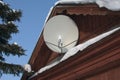 satellite dish on the wall Royalty Free Stock Photo