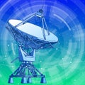 Satellite Dishes Antenna - doppler radar and blue technology background