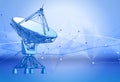 Satellite Dishes Antenna - doppler radar, digital wave and blue technology background