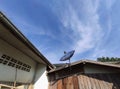 Satellite dishes communication technology network with Blue sky surf in background,Satellite dish In the countryside Royalty Free Stock Photo