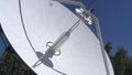 Satellite dishes receive and transmit signal