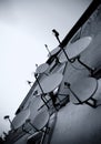 Satellite dishes wall Royalty Free Stock Photo