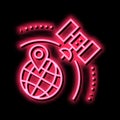 satellite earth location pin neon glow icon illustration